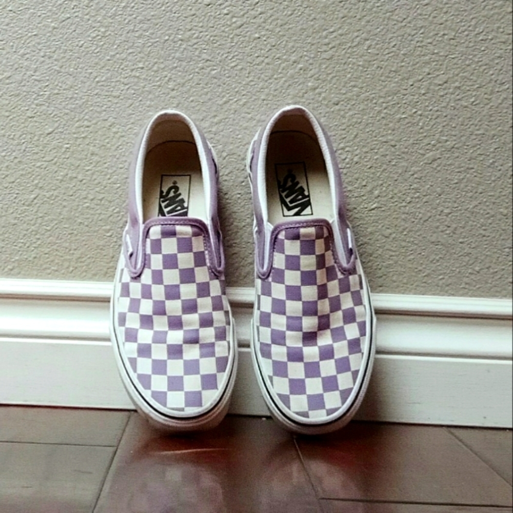 Purple checkered vans